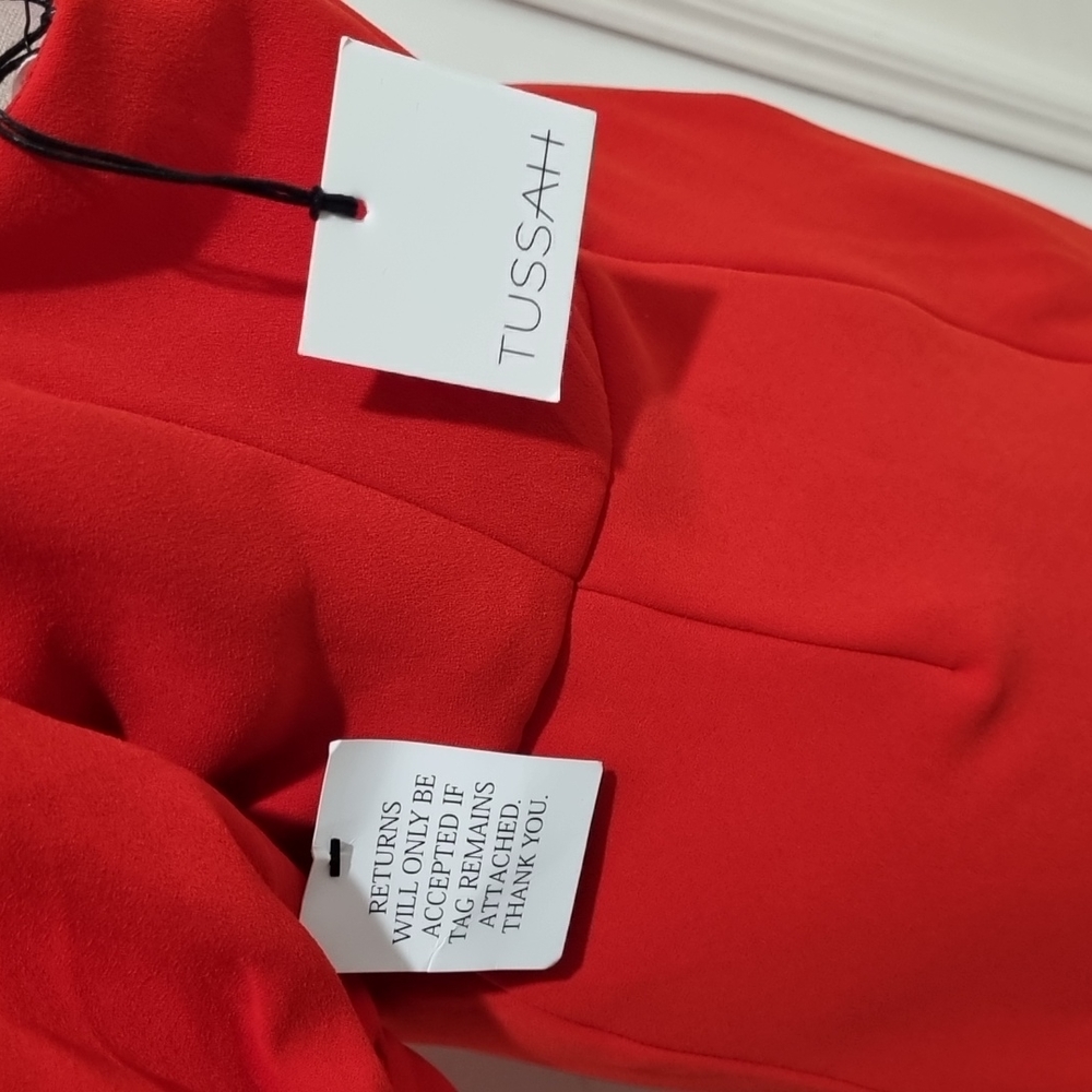 Tussah, sandra midi dress, coral red, size 14. - Picture 8 of 9